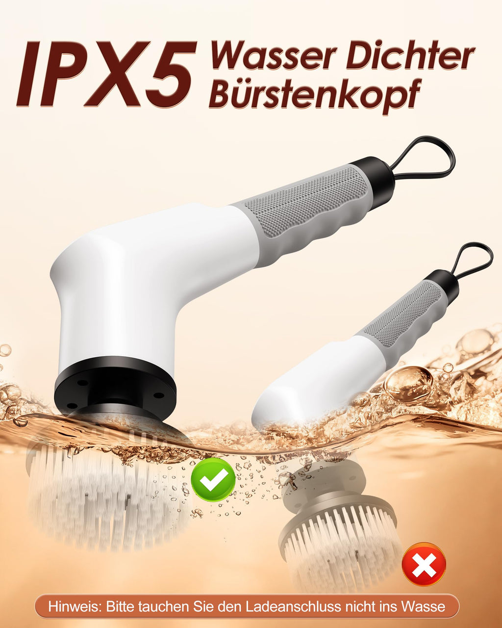 Elektrische Reinigungsbürste, 8 in 1 Electric Cleaning Brush mit austauschbaren Bohrbürstenköpfen, Wanne mopSet, Elektrische Putzbürste mit Verstellbarem Griff für Bad Küche Auto Fußboden