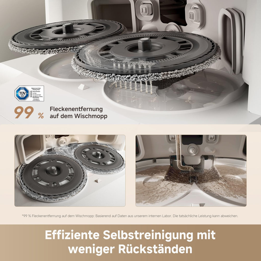 DREAME L10s Ultra Gen 3 Kit staubsauger mit wischfunktion mit einer Saugkraft von 25.000 Pa, Seitenbürste und Mopp ausfahrbar, selbstreinigende All-in-One-Dockingstation, Steuerung per App und Sprache