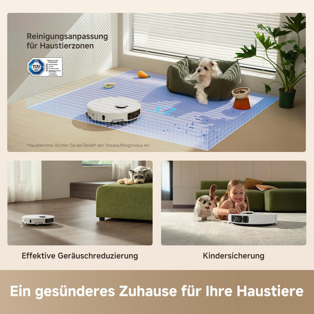 DREAME L10s Ultra Gen 3 Kit staubsauger mit wischfunktion mit einer Saugkraft von 25.000 Pa, Seitenbürste und Mopp ausfahrbar, selbstreinigende All-in-One-Dockingstation, Steuerung per App und Sprache